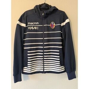 Men's‎ Bologna FC Faac Macron Full Zip Hooded Football Soccer Training Size S